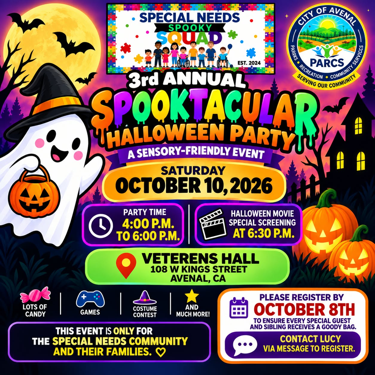 3rd Annual Spooktacular Halloween Party flyer
